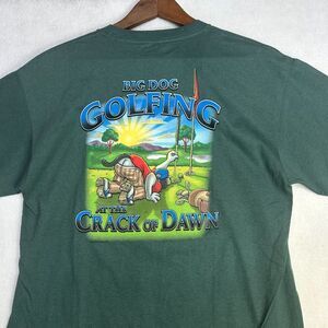 Big Dogs Men Shirt Grapic Tee Crew Neck Short Sleeve 100% Cotton Green Small